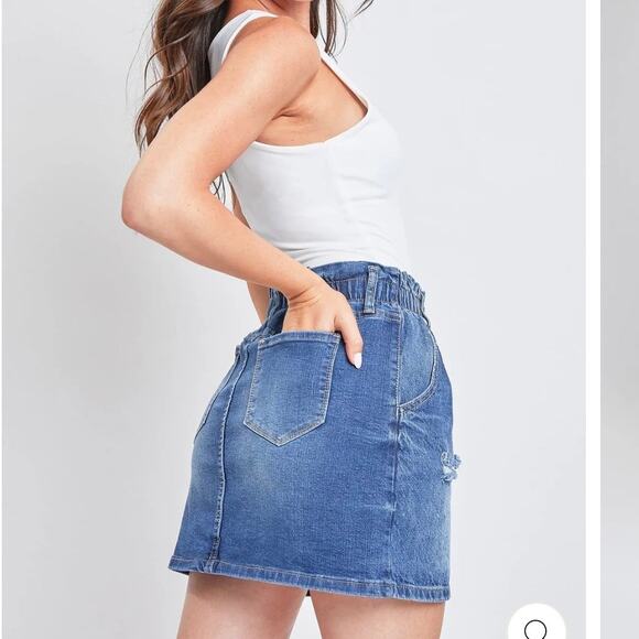 184. YMI Denim Paper bag Denim Skirt Size Small - Picture 2 of 9